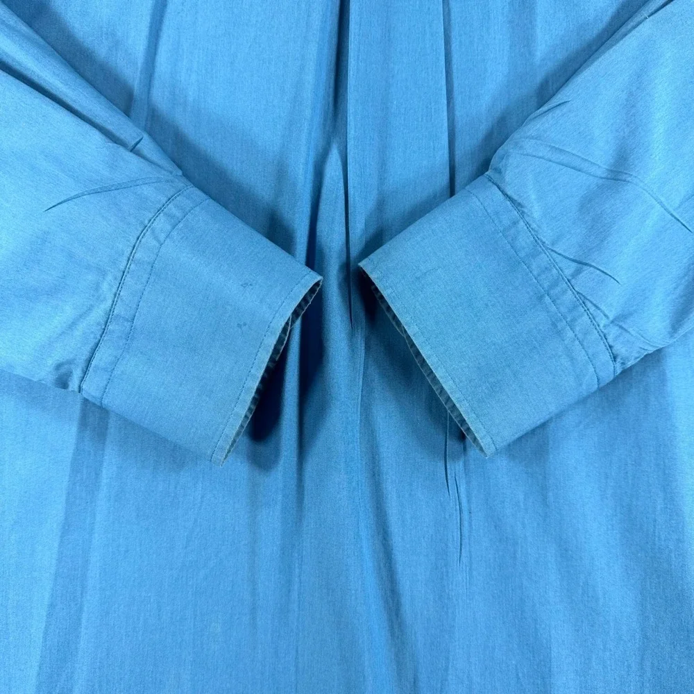 Banana Republic Button Down Mens L Large Turquoise Blue Long Sleeve Cotton Shirt